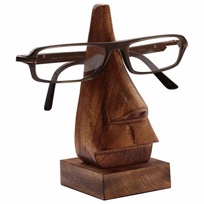 Nose Shaped Witty Wooden Eyeglass Holder Display Stand - Viral Gads